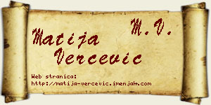 Matija Verčević vizit kartica